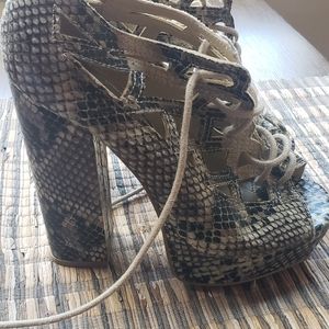 Snake patterned heels